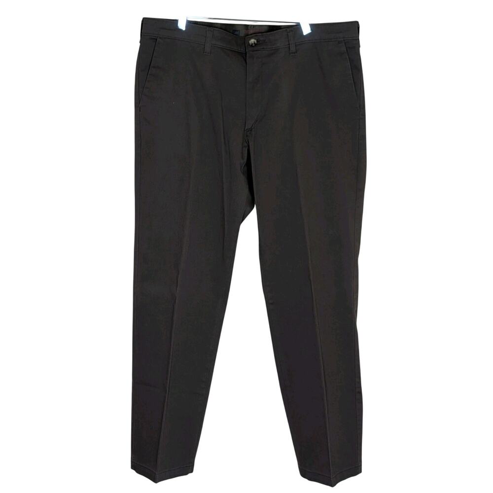 Lee Custom Fit Straight Fit Pants Mens Brown Flat Front 38 X 32